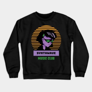 Synthwave Cyberpunk Music Club Crewneck Sweatshirt